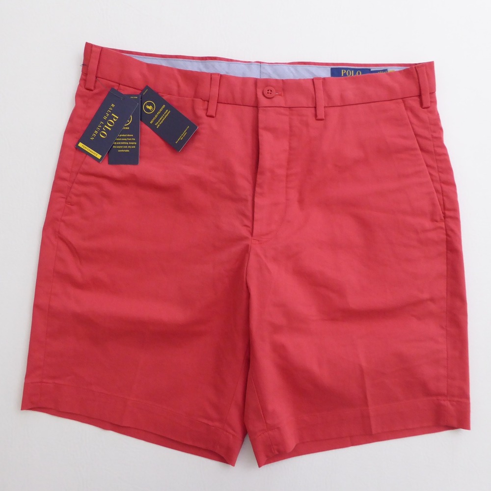 Polo Ralph Lauren Mens Golf Shorts Red Performance Tailored Fit 34